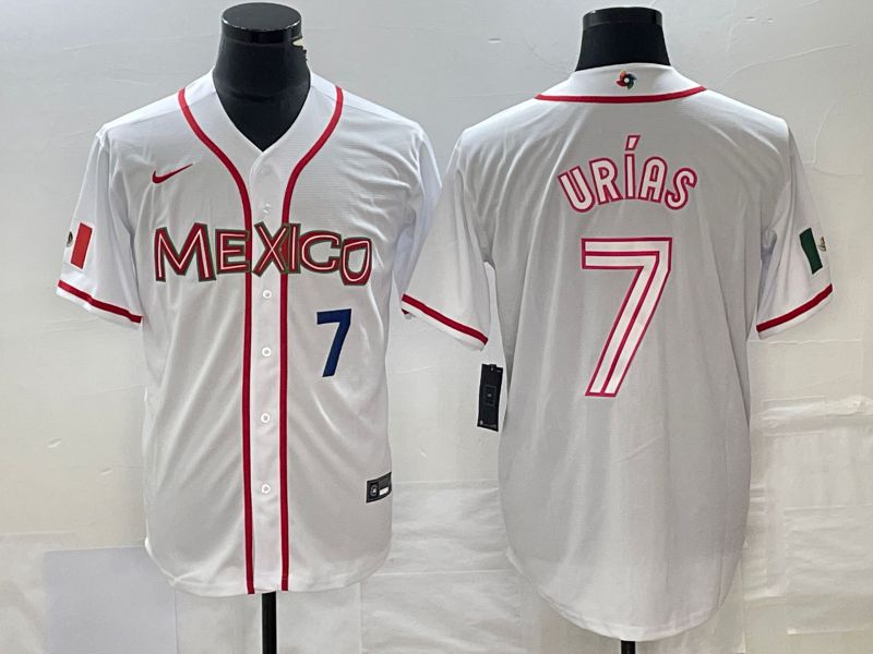 Men 2023 World Cub Mexico #7 Urias White Nike MLB Jersey56->more jerseys->MLB Jersey